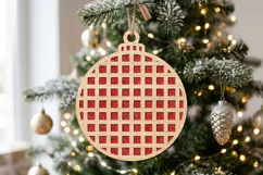 Grid Christmas Ornament SVG Laser Cut Wood Decoration Product Image 2