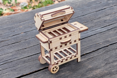 BBQ Grill Miniature Laser Cut File - 3D Plywood Model Product Image 6