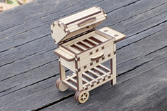 BBQ Grill Miniature Laser Cut File - 3D Plywood Model Product Image 5