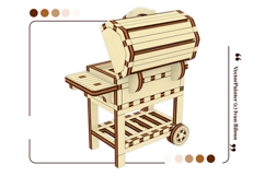 BBQ Grill Miniature Laser Cut File - 3D Plywood Model Product Image 13