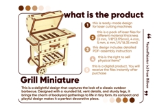 BBQ Grill Miniature Laser Cut File - 3D Plywood Model Product Image 7