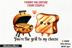 Funny Valentine&#039;s day Food Couple BUNDLE PNG. Product Image 6