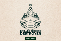 Toad Grilled Cheese Destroyer SVG, Funny Retro Frog PNG Product Image 1