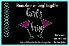 Girls Trip w Martini Rhinestone SVG Temp Product Image 1