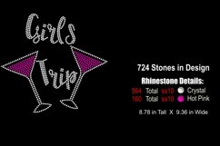 Girls Trip w Martini Rhinestone SVG Temp Product Image 2