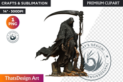 Halloween clipart, The grim reaper clipart, death skeleton Product Image 1