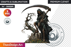 Halloween clipart, The grim reaper clipart, death skeleton Product Image 1