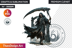 Halloween clipart, The grim reaper clipart, death skeleton Product Image 1