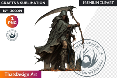 Halloween clipart, The grim reaper clipart, death skeleton Product Image 1