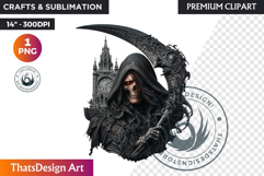 Halloween clipart, The grim reaper clipart, death skeleton Product Image 1