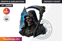 Halloween clipart, The grim reaper clipart, death skeleton Product Image 1