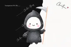 Cute Halloween Grim Reaper Clipart | Halloween PNG Product Image 2