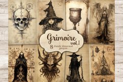 Grimoire Junk Journal Page, Gothic Printable Paper, GlamArtZhanna, Witch Ephemera, Spell Junk Journal Paper, Wiccan Scrapbook Kit, Digital Collage Sheet, Vintage Scrapbook Paper Bundle, Book Of Shadows , Occult Collage Sheet