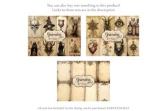 Grimoire Junk Journal Paper, Vintage Ephemera, GlamArtZhanna, Esoteric Diary, Frame Collage Pages, Witch Aesthetic, Blank Junk Journal, Journal Card Bundle, Book Diary Paper, Journal Printable Set
