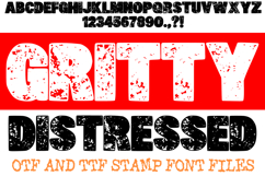 Gritty Distressed Stamp Font - Bold, Rustic Textured Display OTF by Squeeb Creative