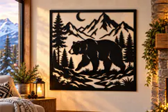 Grizzly Bear Wall Art Laser Cut Svg Product Image 1