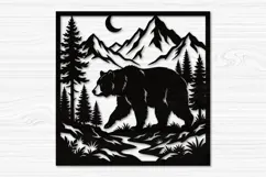 Grizzly Bear Wall Art Laser Cut Svg Product Image 2