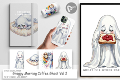 Groggy Morning Coffee Ghost Digital Paper Product Image 1
