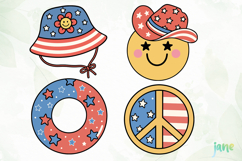 Groovy 4th of July clipart SVG Product Image 1