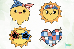 Groovy 4th of July clipart SVG Product Image 1