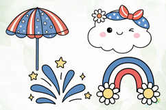 Groovy 4th of July clipart SVG Product Image 1