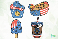 Groovy 4th of July clipart SVG Product Image 1