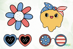 Groovy 4th of July clipart SVG Product Image 1