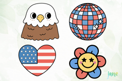 Groovy 4th of July clipart SVG Product Image 1