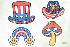 Groovy 4th of July clipart SVG Product Image 1