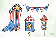 Groovy 4th of July clipart SVG Product Image 1