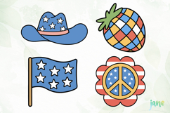 Groovy 4th of July clipart SVG Product Image 1