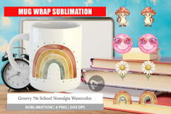 Groovy 70s School Nostalgia Mug Wrap Product Image 1