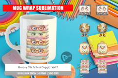 Groovy 70s School Supply Mug Wrap Product Image 1