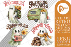 70s Sunset Ghost Glamping Sublimation Product Image 1