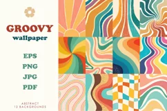 12 GROOVY wallpapers EPS | PNG | JPG | PDF Product Image 1