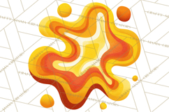 70s Abstract Shapes Clipart PNG Retro Psychedelic Elements Product Image 3