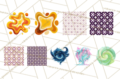 70s Abstract Shapes Clipart PNG Retro Psychedelic Elements Product Image 8