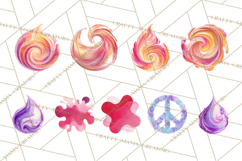 70s Abstract Shapes Clipart PNG Retro Psychedelic Elements Product Image 7