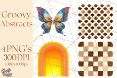 70s Abstract Shapes Clipart PNG Retro Psychedelic Elements Product Image 1