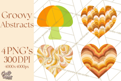 70s Abstract Shapes Clipart PNG Retro Psychedelic Elements Product Image 1