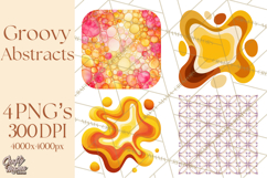 70s Abstract Shapes Clipart PNG Retro Psychedelic Elements Product Image 1