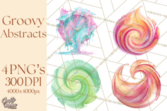 70s Abstract Shapes Clipart PNG Retro Psychedelic Elements Product Image 1