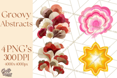 70s Abstract Shapes Clipart PNG Retro Psychedelic Elements Product Image 1