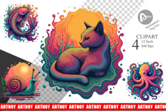 Groovy Animal Swirls Clipart Product Image 1