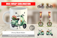 Groovy Bloom Riders 70s Mug Wrap Product Image 1