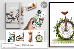 Groovy Bloom Riders 70s Digital Paper Product Image 1