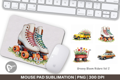 Groovy Bloom Riders 70s Mouse Pad Product Image 1
