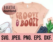 Groovy and Boozy SVG - Groovy Wavy Bachelorette Shirt SVG Product Image 2
