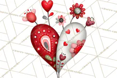 Groovy Retro Valentine Bug Clipart PNG, 70s Love Clip Art Product Image 3