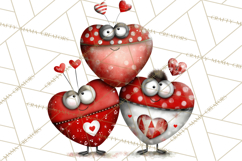 Groovy Retro Valentine Bug Clipart PNG, 70s Love Clip Art Product Image 4